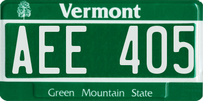 VT license plate AEE405