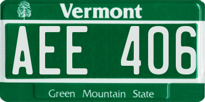 VT license plate AEE406
