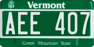 VT license plate AEE407