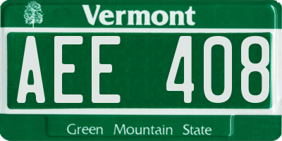 VT license plate AEE408