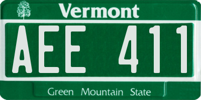 VT license plate AEE411