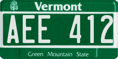 VT license plate AEE412