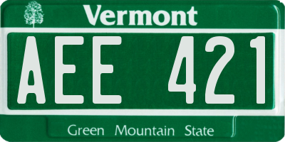VT license plate AEE421