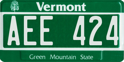 VT license plate AEE424