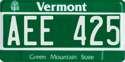 VT license plate AEE425