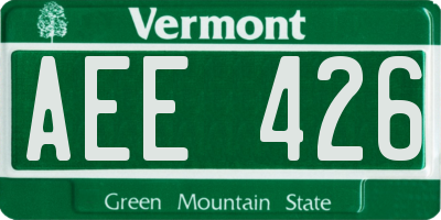 VT license plate AEE426