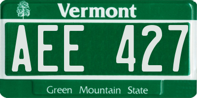 VT license plate AEE427