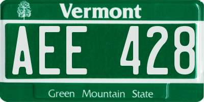 VT license plate AEE428