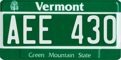 VT license plate AEE430