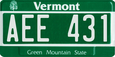 VT license plate AEE431