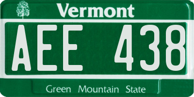 VT license plate AEE438
