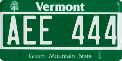 VT license plate AEE444