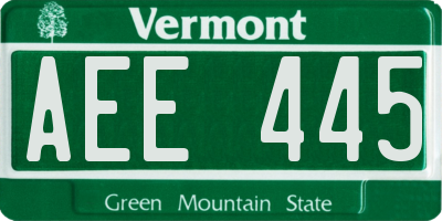 VT license plate AEE445