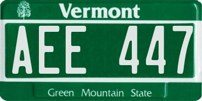 VT license plate AEE447