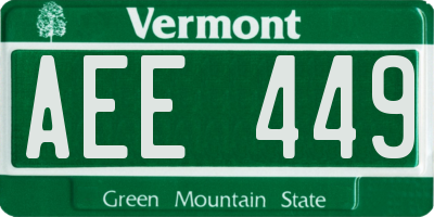 VT license plate AEE449