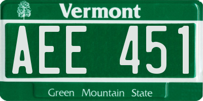 VT license plate AEE451
