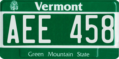 VT license plate AEE458