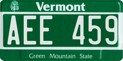 VT license plate AEE459