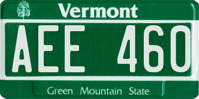 VT license plate AEE460