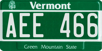 VT license plate AEE466
