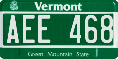 VT license plate AEE468
