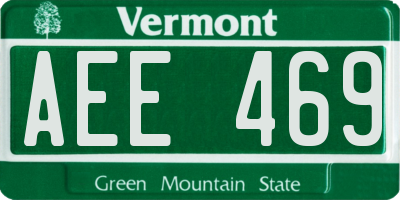 VT license plate AEE469