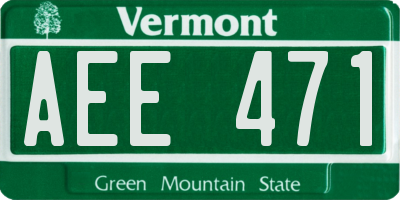 VT license plate AEE471
