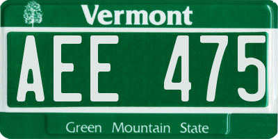 VT license plate AEE475