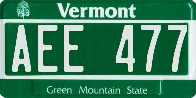 VT license plate AEE477