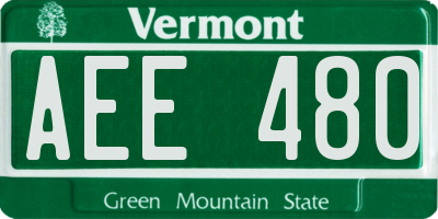 VT license plate AEE480