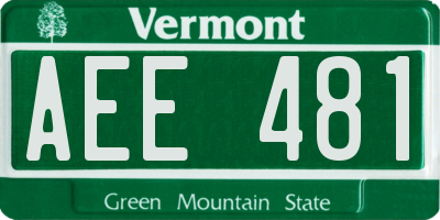 VT license plate AEE481