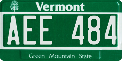 VT license plate AEE484