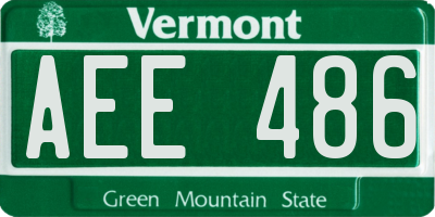 VT license plate AEE486