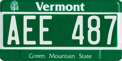 VT license plate AEE487