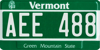 VT license plate AEE488