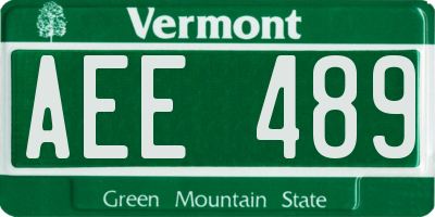VT license plate AEE489