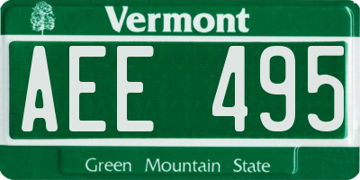 VT license plate AEE495