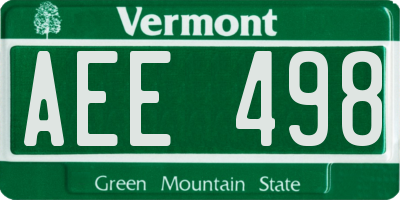 VT license plate AEE498