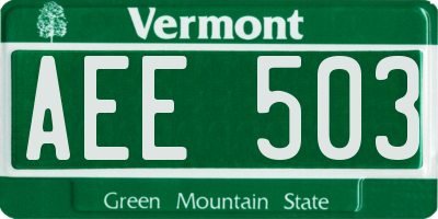 VT license plate AEE503