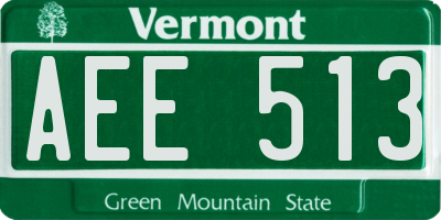 VT license plate AEE513