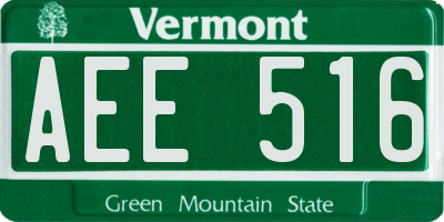 VT license plate AEE516