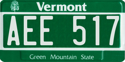 VT license plate AEE517