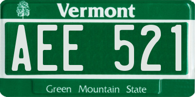 VT license plate AEE521