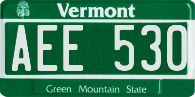 VT license plate AEE530