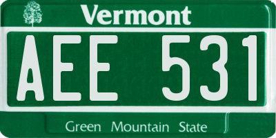 VT license plate AEE531