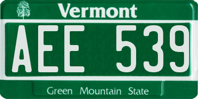 VT license plate AEE539
