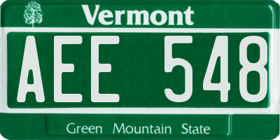 VT license plate AEE548