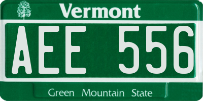 VT license plate AEE556