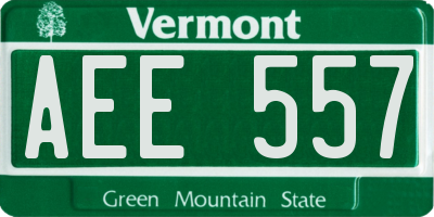 VT license plate AEE557