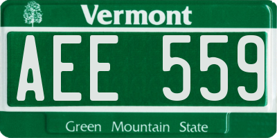 VT license plate AEE559
